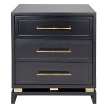 Pearl Bedside Table - Large Black