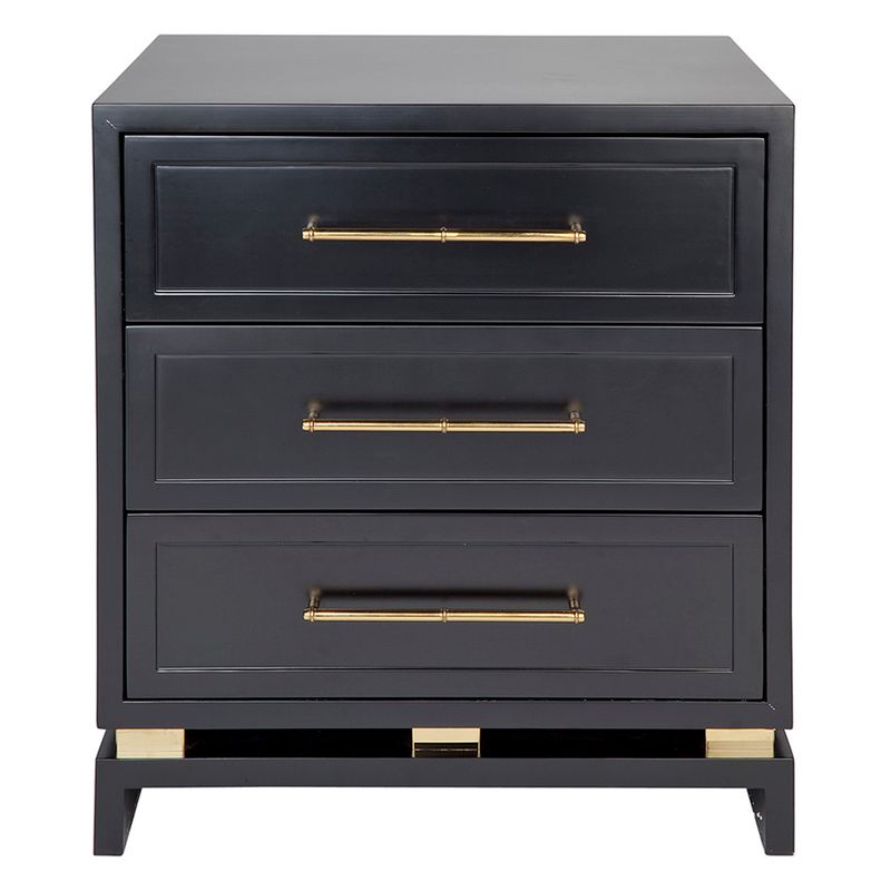 Pearl Bedside Table - Large Black