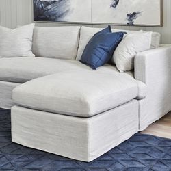 Birkshire 3 Seater Slip Cover Sofa - Grey Linen