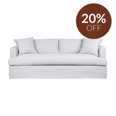 Birkshire 3 Seater Slip Cover Sofa - Grey Linen
