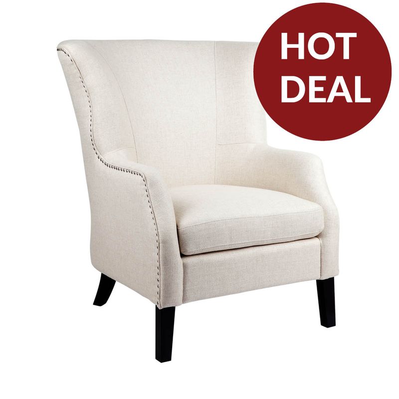 Linen wing online chair