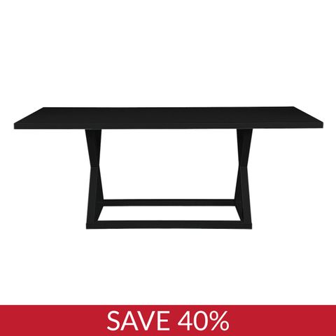 Deccan Rectangle Dining Table - 2m Black