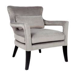 Blake Arm Chair - Grey Velvet