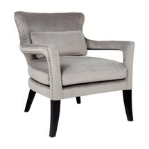 Blake Arm Chair - Grey Velvet