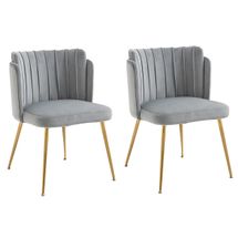 Kiama Dining Chair Set of 2 - Glacier Grey Velvet