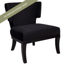 Odette Winged Occasional Chair - Black Velvet