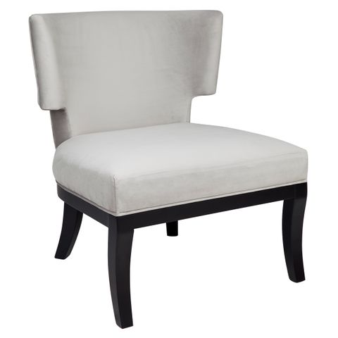 Odette Winged Occasional Chair - Silver Velvet