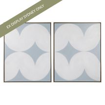 Wave Oil On Canvas Painting Set - Cool Grey