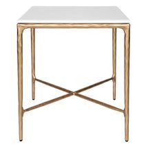 Heston Marble Square Side Table - Brass