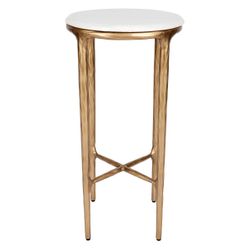 Heston Marble Petite Side Table - Brass