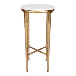 Heston Marble Petite Side Table - Brass