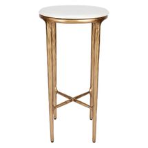 Heston Marble Petite Side Table - Brass