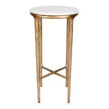 Heston Petite Marble Side Table - Brass