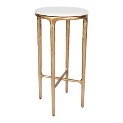 Heston Petite Marble Side Table - Brass