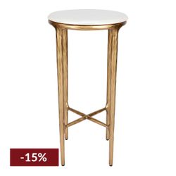 Heston Marble Petite Side Table - Brass