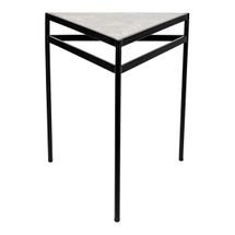 Hugo Grey Marble Side Table - Black