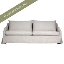 Yorkshire 3 Seater Slip Cover Sofa - Grey Linen