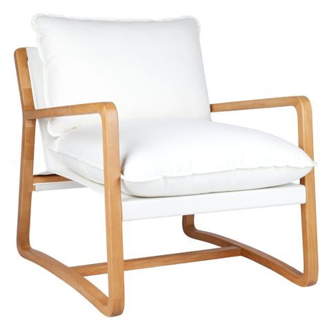 Malibu Natural Arm Chair - White Linen