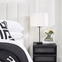 East Side Table Lamp - Black with White Shade