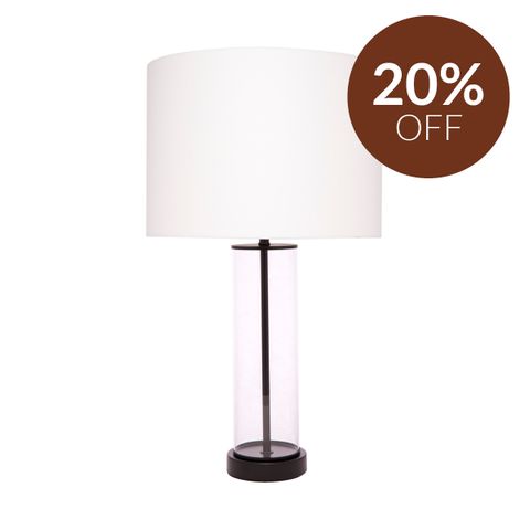 East Side Table Lamp - Black w White Shade