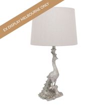 Peacock Table Lamp - Silver