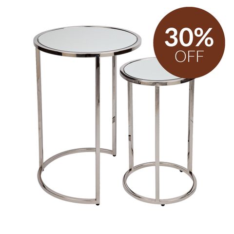 Serene Nesting Side Tables - Nickel
