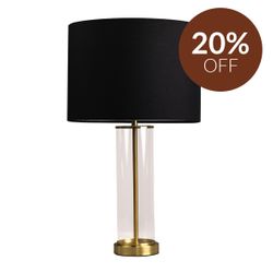 East Side Table Lamp - Brass w Black Shade