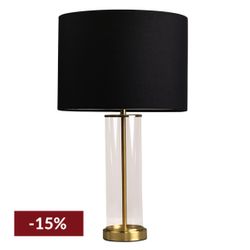 East Side Table Lamp - Brass w Black Shade