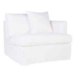 Birkshire Slip Cover Right Arm Facing Seat  - White Linen