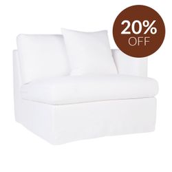 Birkshire Slip Cover Right Arm Facing Seat  - White Linen