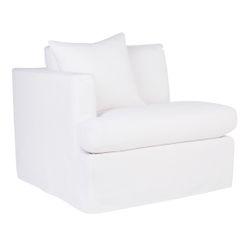 Birkshire Slip Cover Left Arm Facing Seat  - White Linen