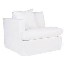 Birkshire Slip Cover Left Arm Facing Seat  - White Linen