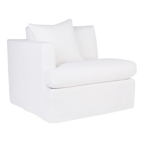 Birkshire Slip Cover Left Arm Facing Seat  - White Linen