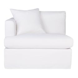 Birkshire Slip Cover Left Arm Facing Seat  - White Linen