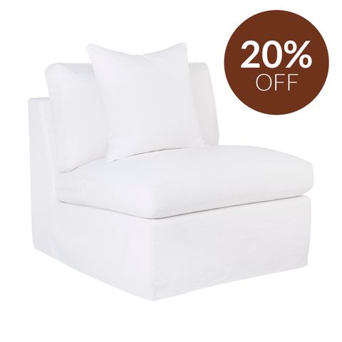 Birkshire Slip Cover Occasional Chair - White Linen