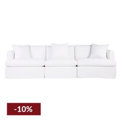 Birkshire Slip Cover Modular Sofa - White Linen Option 3