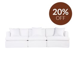 Birkshire Slip Cover Modular Sofa - White Linen Option 3