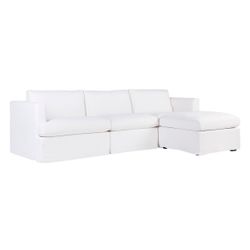 Birkshire Slip Cover Modular Sofa - White Linen Option 6