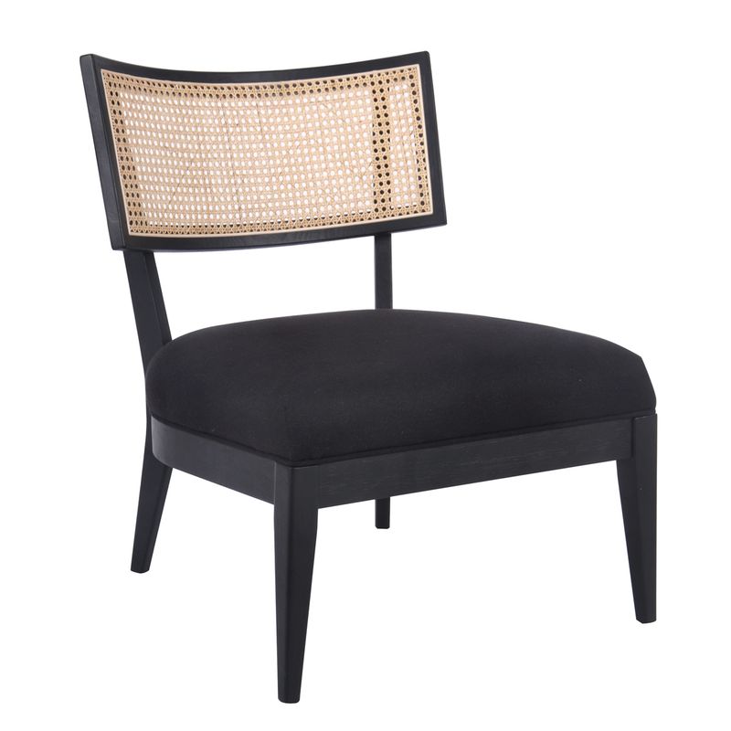 Darcy Rattan Occasional Chair - Black Linen