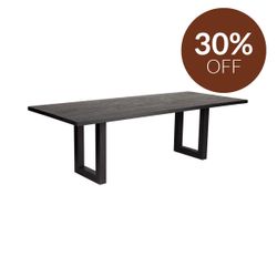 Leeton Oak Dining Table - 2m Black