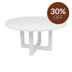 Leeton Oak Round Dining Table - 1.5m White