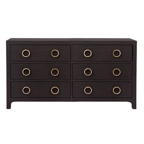 Astley 6 Drawer Upholstered Chest - Charcoal