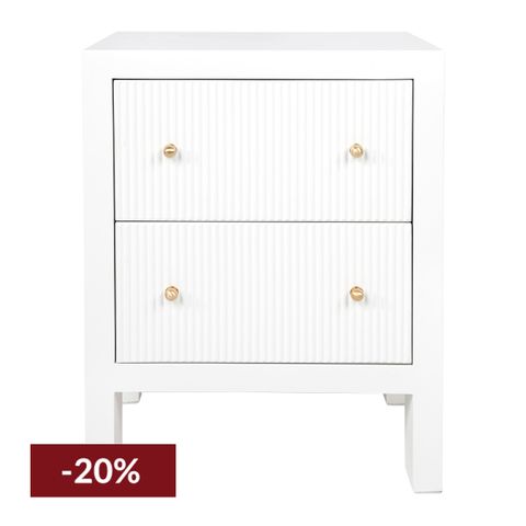 Ariana Bedside Table - Small White