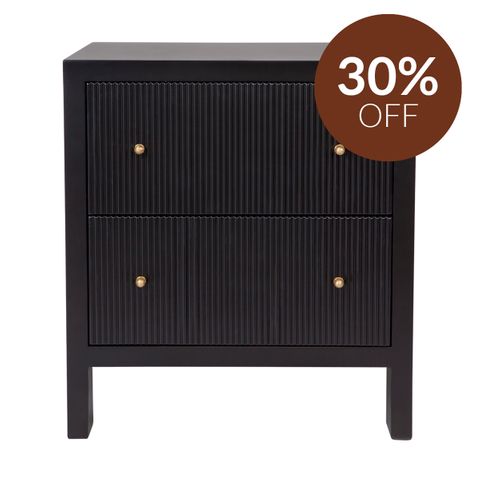 Ariana Bedside Table - Large Black