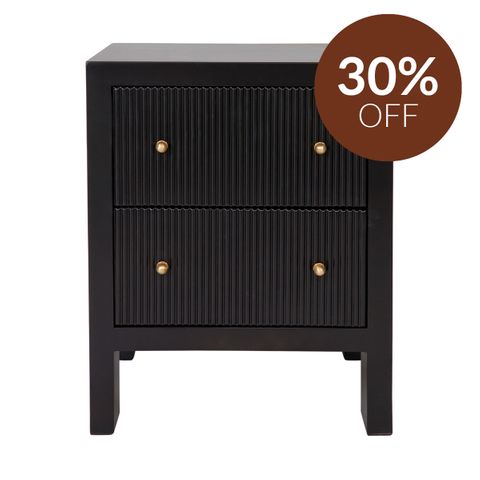 Ariana Bedside Table - Small Black