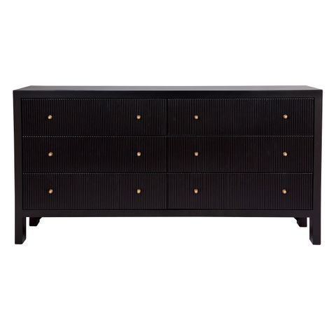 Ariana 6 Drawer Chest - Black