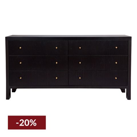 Ariana 6 Drawer Chest - Black