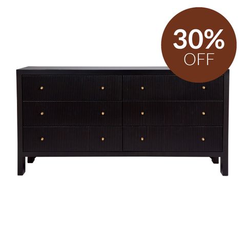 Ariana 6 Drawer Chest - Black