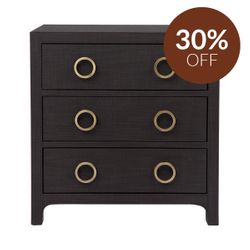 Astley Upholstered Bedside Table - Charcoal Linen