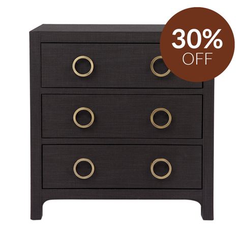 Astley Upholstered Bedside Table - Charcoal Linen